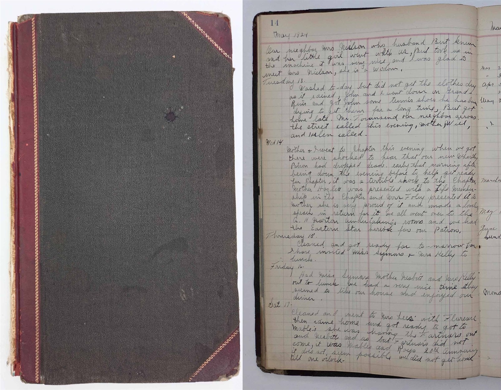 1924-1927 antique DIARY HOUSEWIFE TRAVEL KENTUCKY MICHIGAN FAMILY 164pp