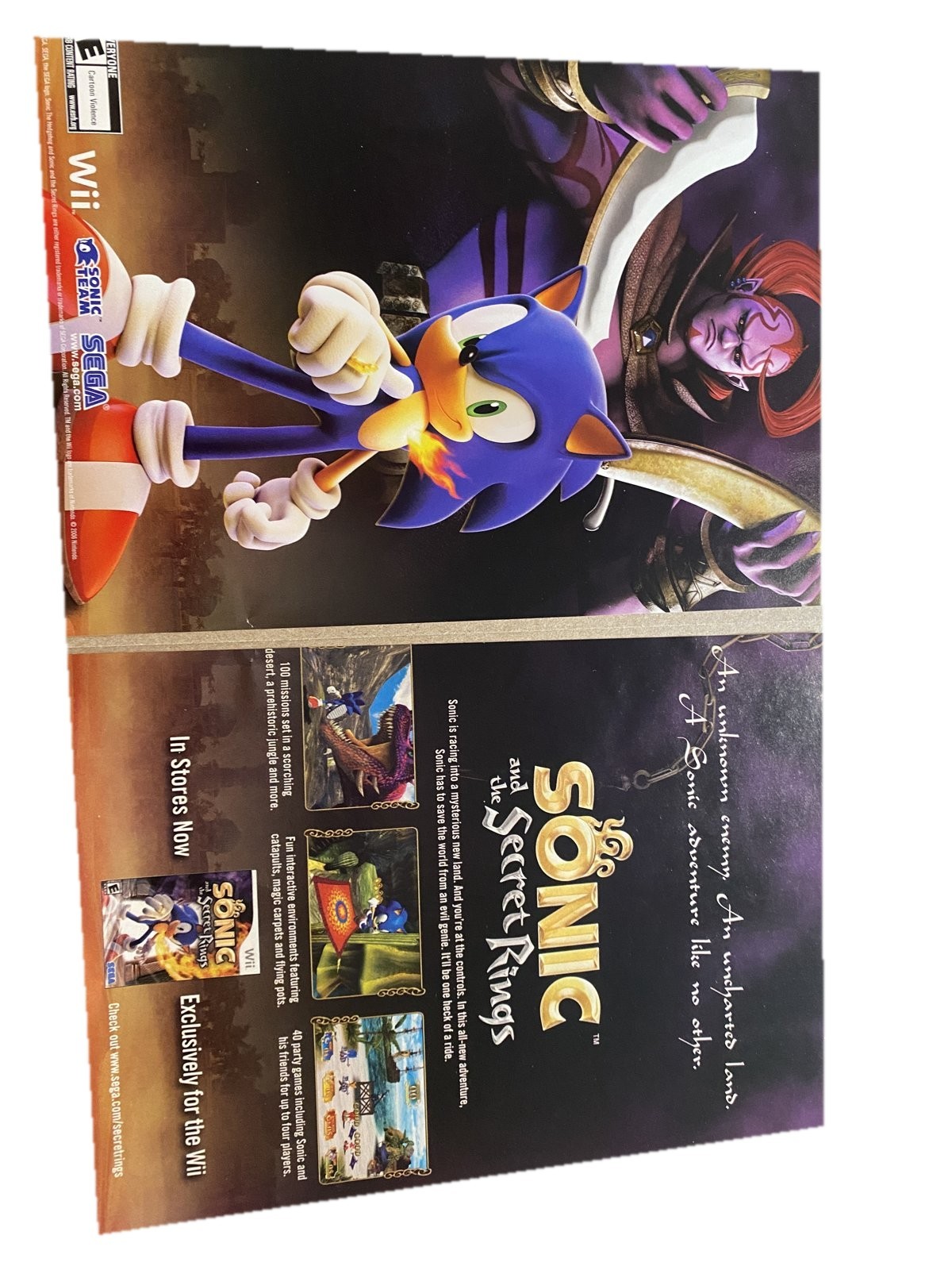 Sonic and the Secret Rings Wii Print Ad Poster