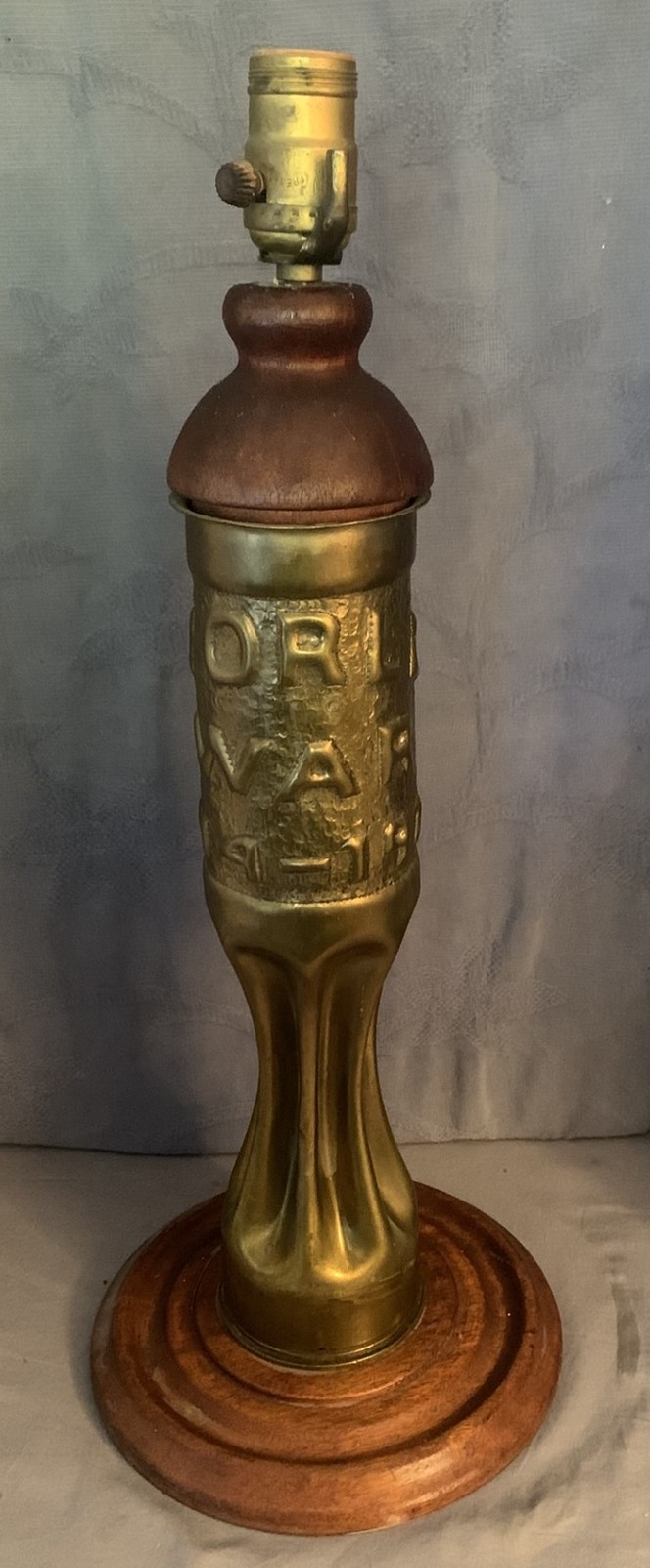 Trench Art Lamp  World War I