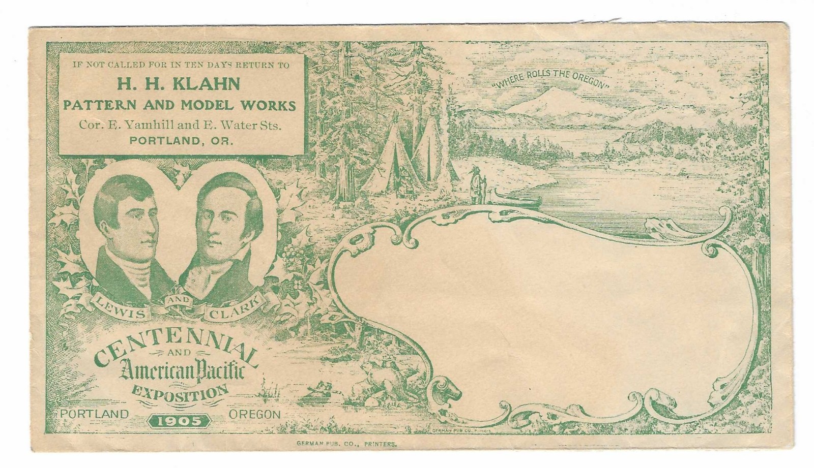 1905 Portland OR ~ Lewis & Clark Centennial & American Pacific Exposition Cover 1905 Portland OR ~ Lewis & Clark Centennial & American Pacific Exposition Cover