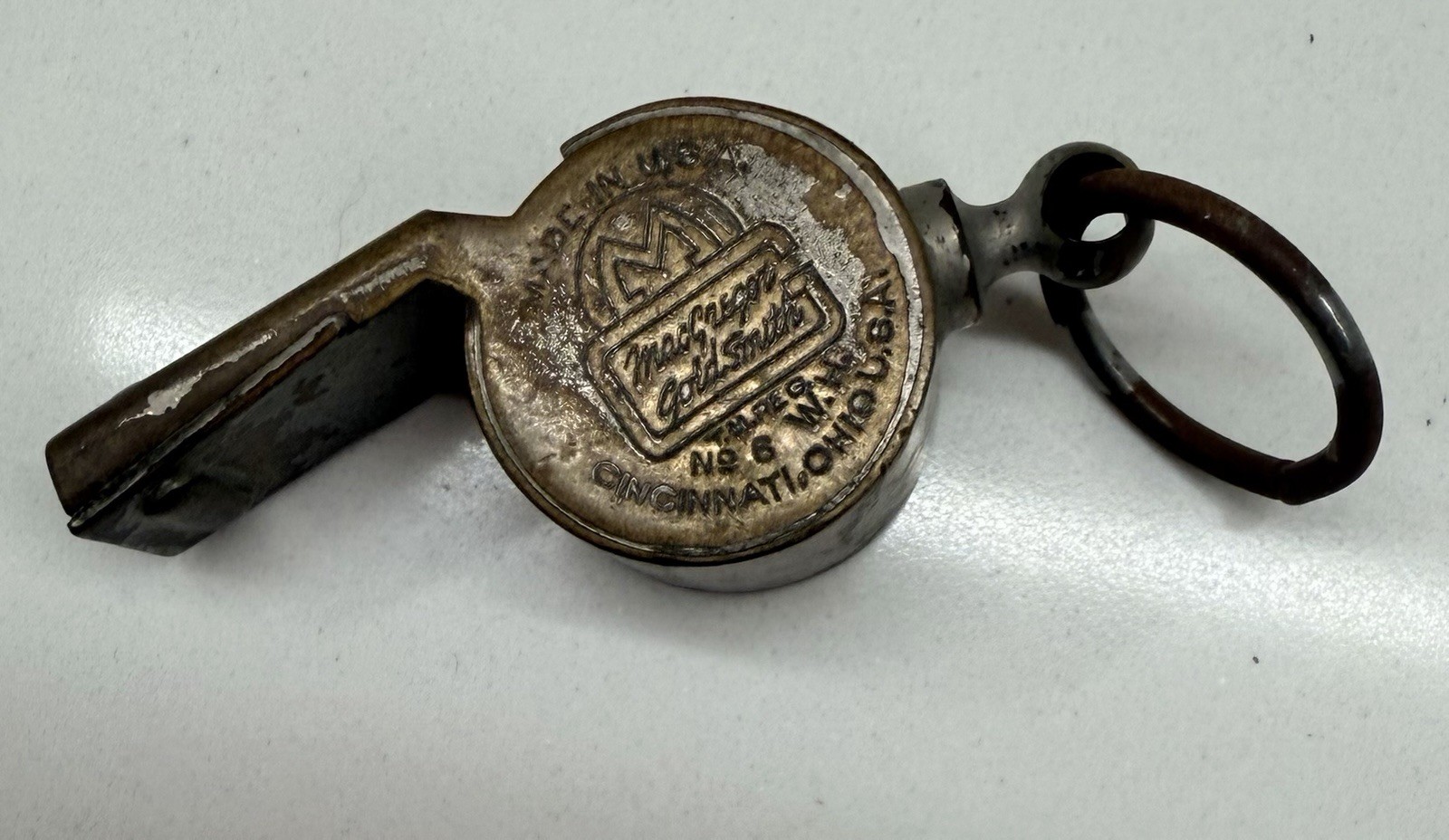 Vtg MacGregor GoldSmith No 6 Brass Whistle Coach Referee Cincinnati Ohio