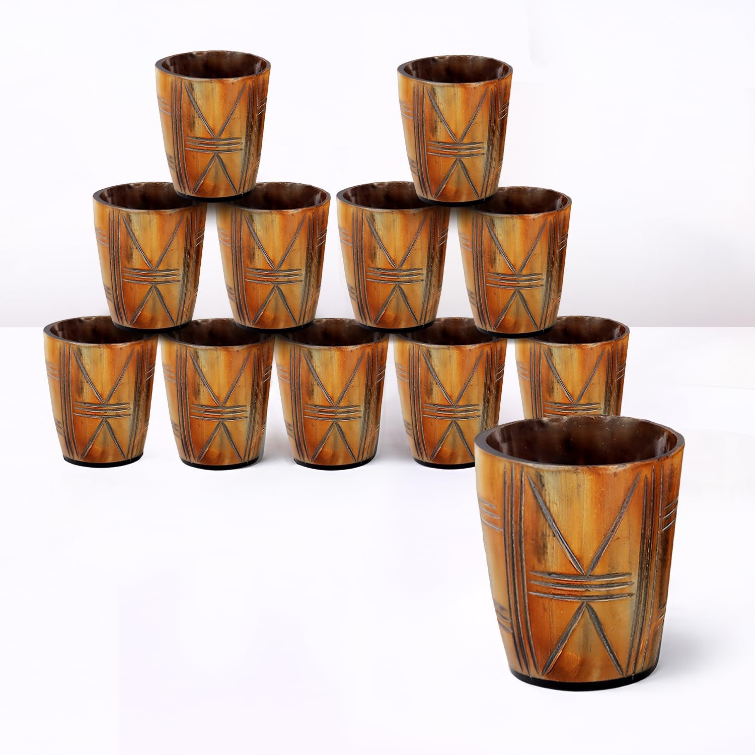 Handicrafts Home Viking Horn Shot Glasses Set of 12 Rustic Medieval Decor