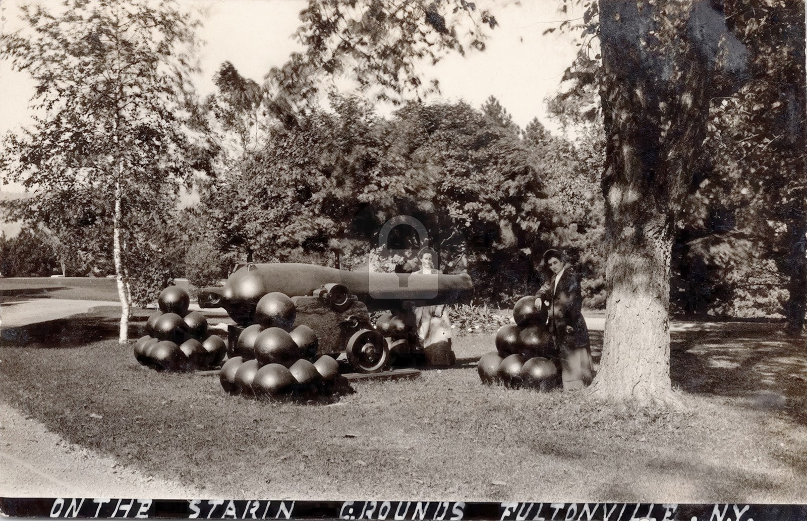 On John Starin Grounds Cannon Balls Fonda Fultonville NY Mansion RPPC COPY