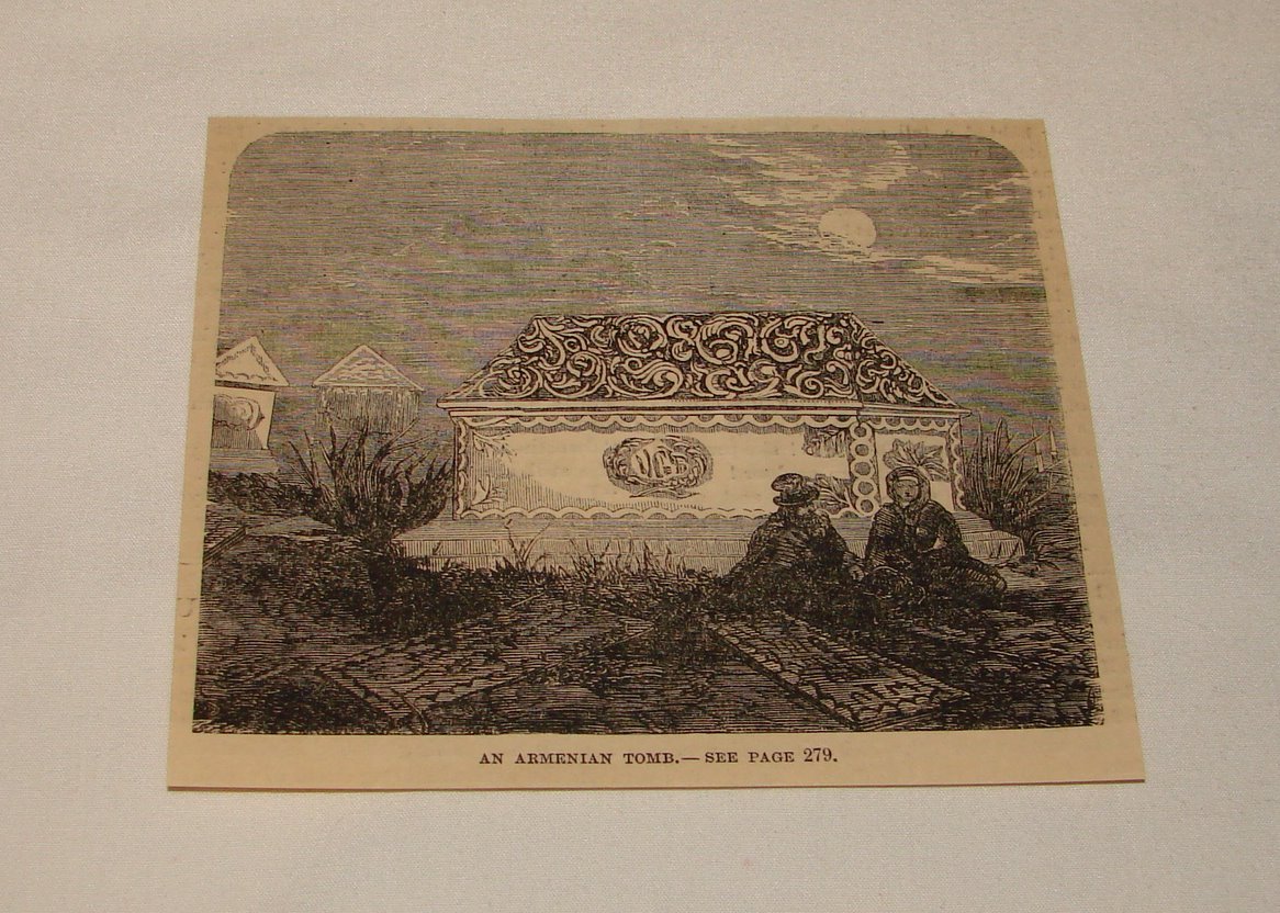 1885 magazine engraving ~ AN ARMENIAN TOMB