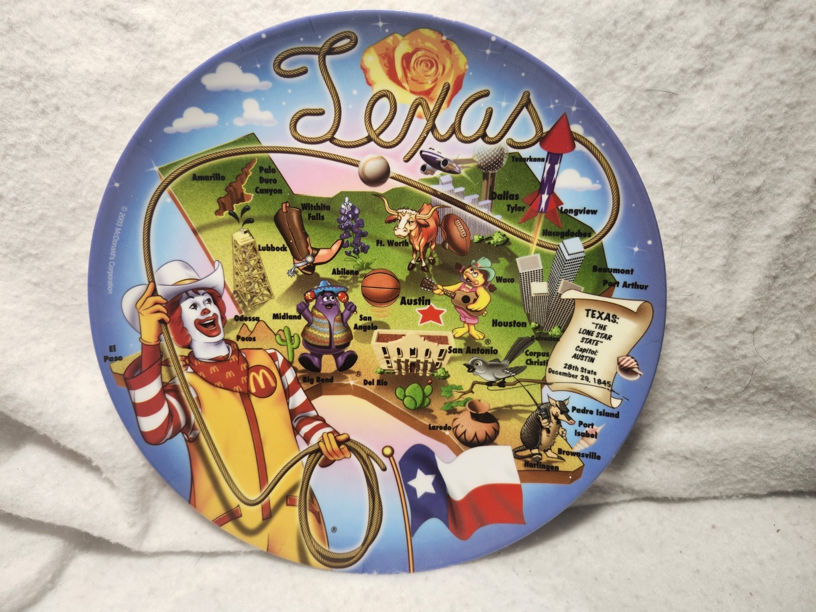McDonalds Texas Plate 9 1/2\