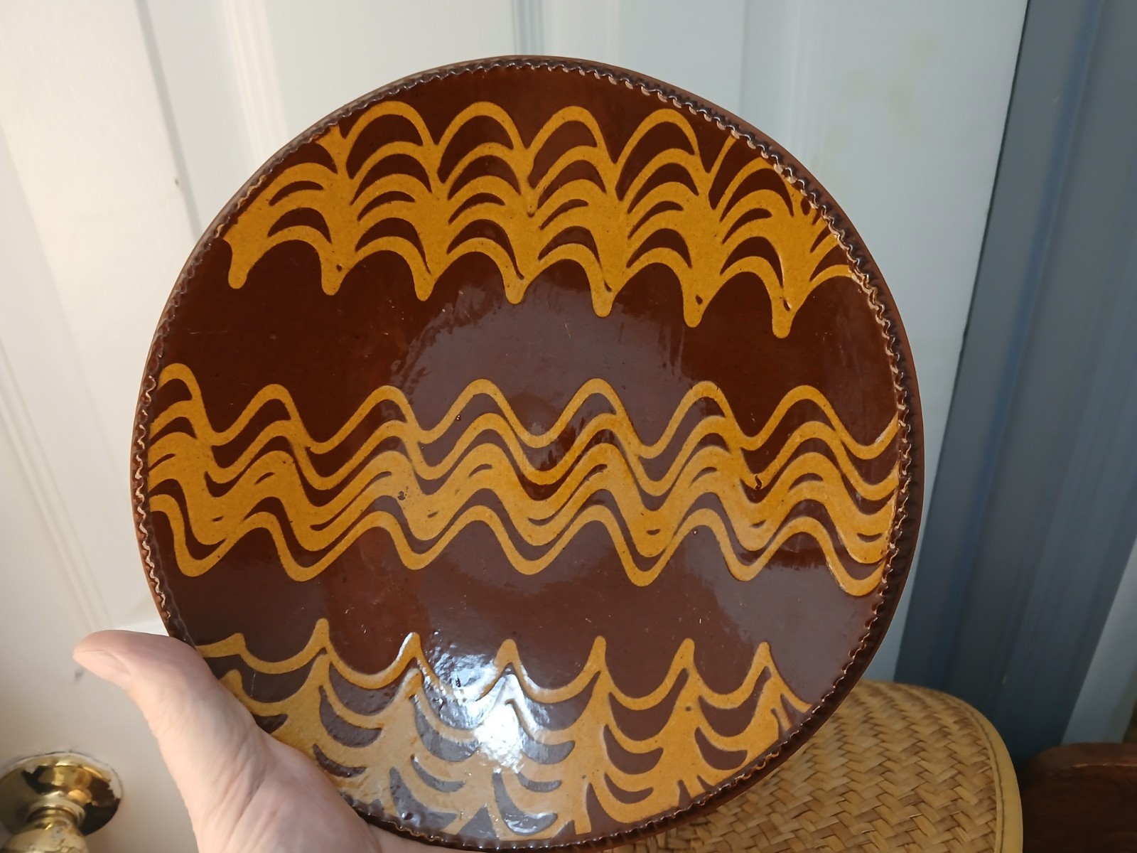 Vintage 1983 CN Foltz Pottery Redware Plate 9 1/4\