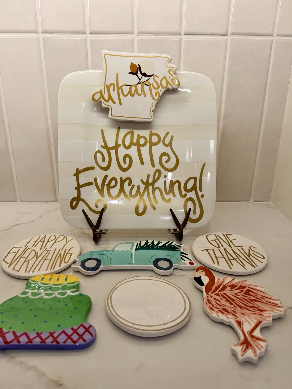 Coton Colors Happy Everything Mini Platter, Easel & Attachment Bundle