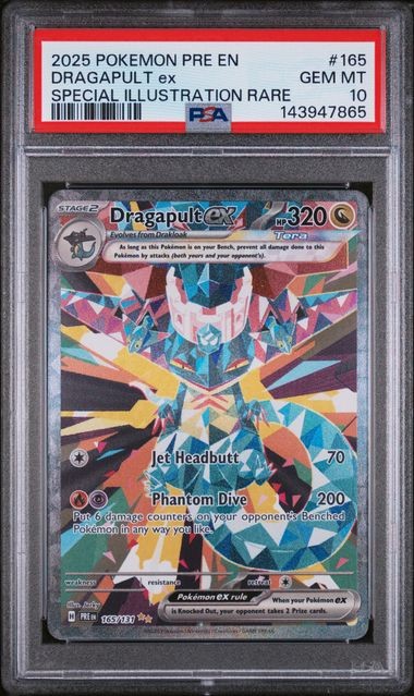 2025 POKEMON PRE EN-PRISMATIC EVOLUTIONS #165 DRAGAPULT ex PSA 10