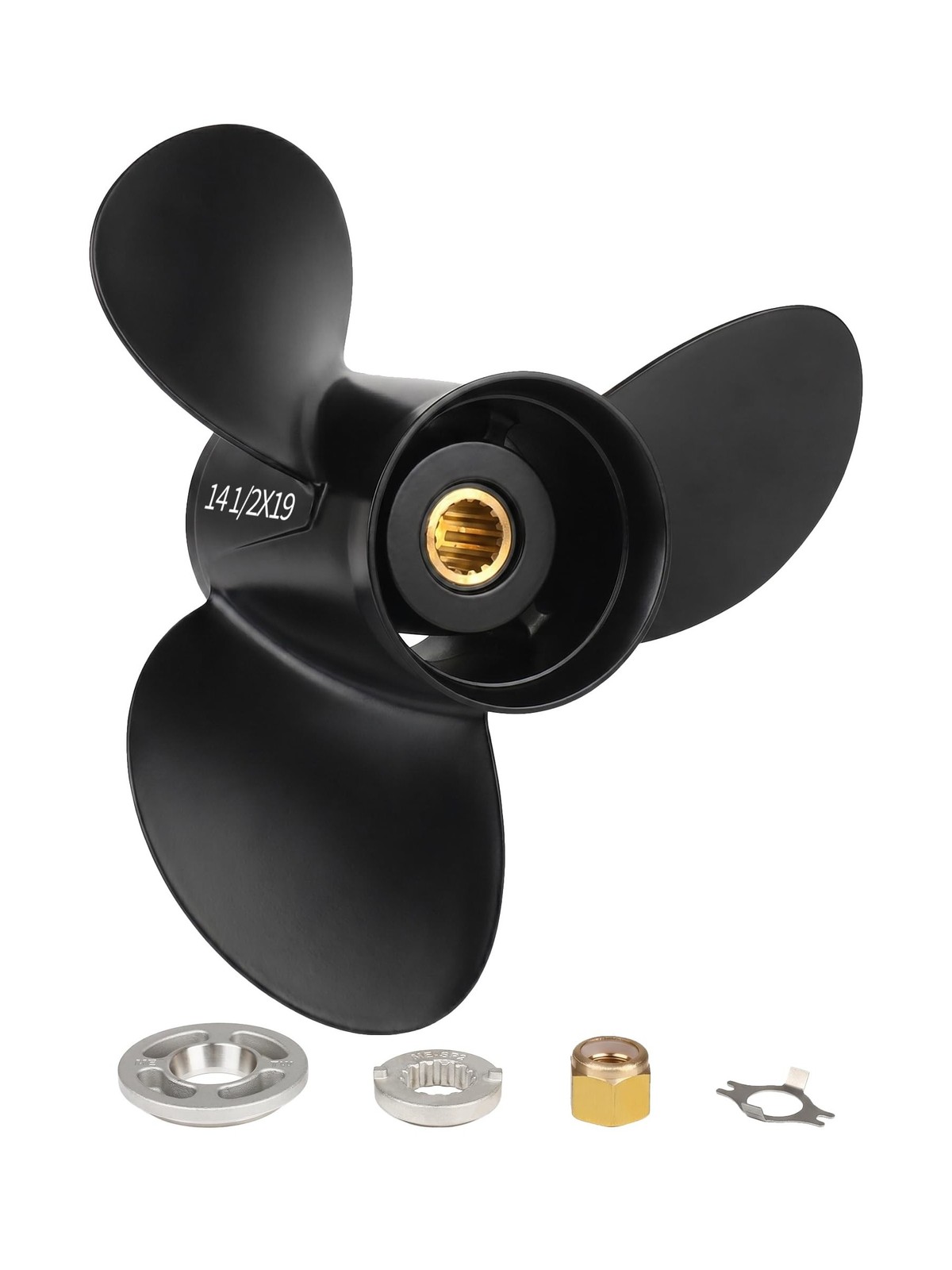 OULEME Aluminum Boat Propeller, 14 1/4 x 21, 14 1/2 x 19, 15 1/4 x 15, for Me... OULEME Aluminum Boat Propeller, 14 1/4 x 21, 14 1/2 x 19, 15 1/4 x 15, for Me...