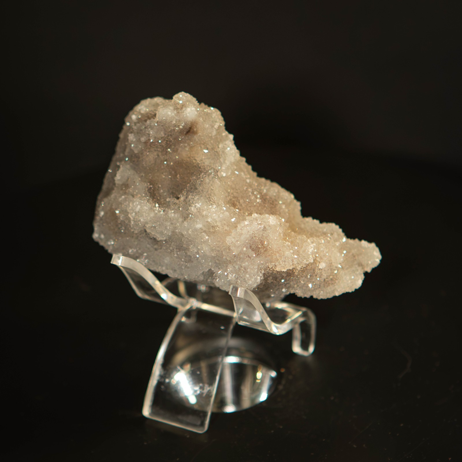 Rare Missouri Druzy Quartz Crystal Cluster on Lace Agate Mineral Specimen 182g