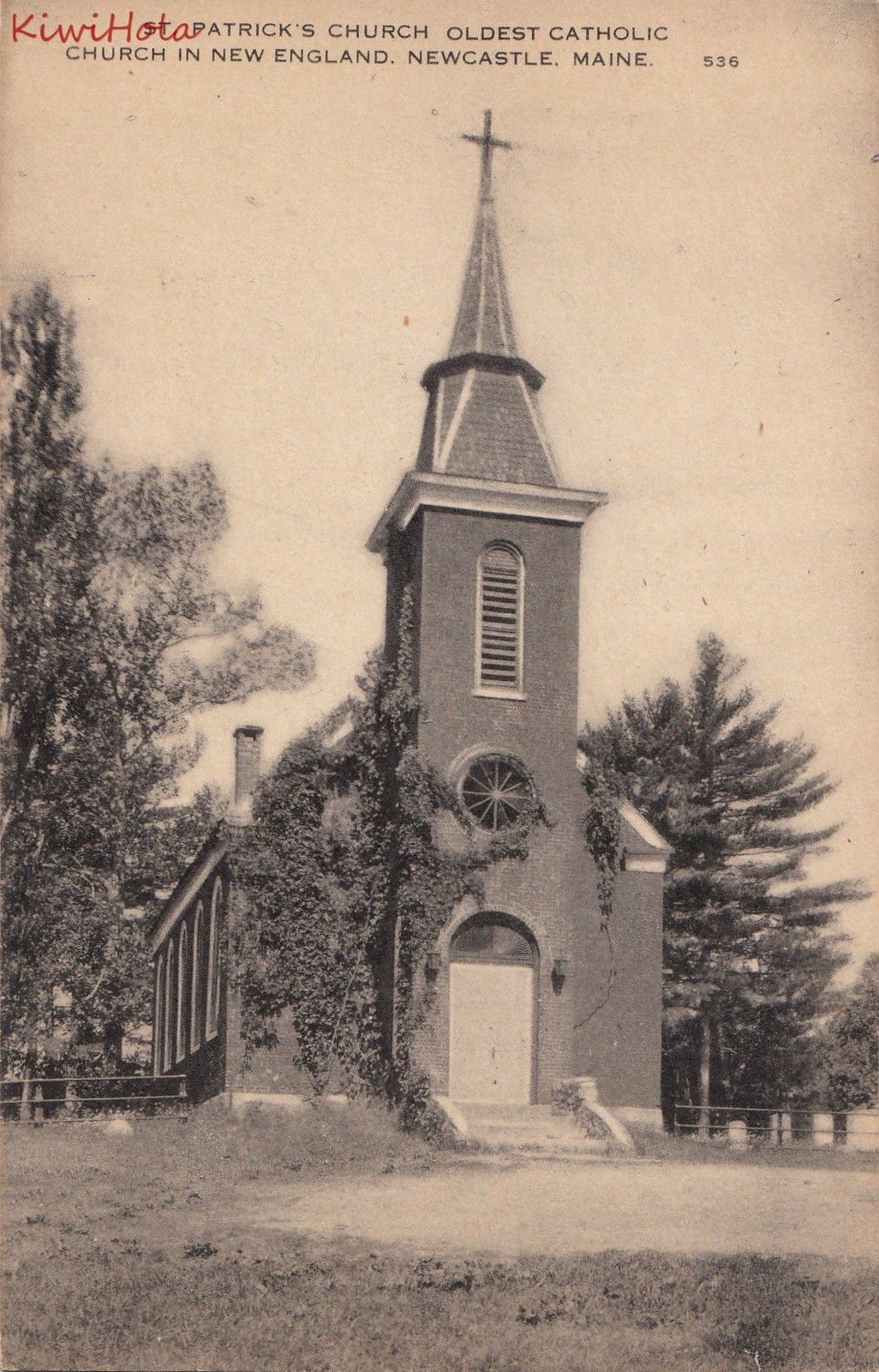 Postcard St Patrick\'s Church  Catholic Church New England New Castle Maine ME