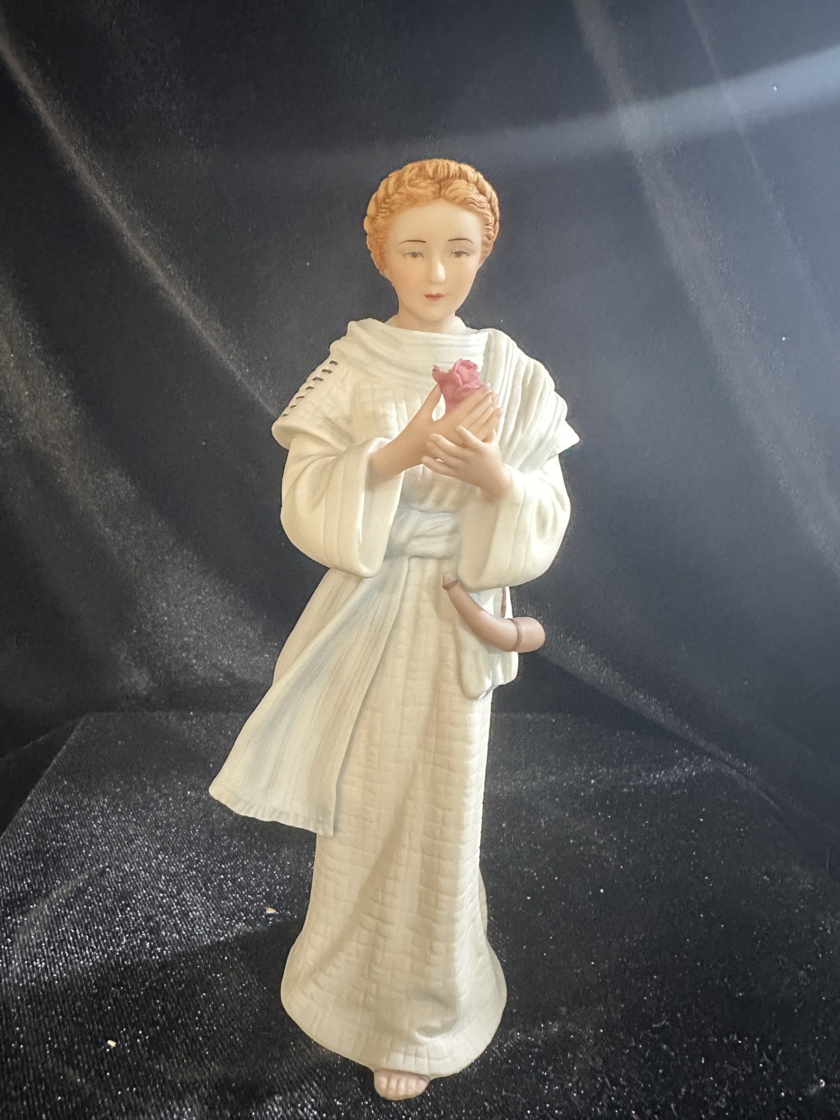 Lenox The Christmas Rose Porcelain Figurine Lady Holding Red Rose Japan Bisque