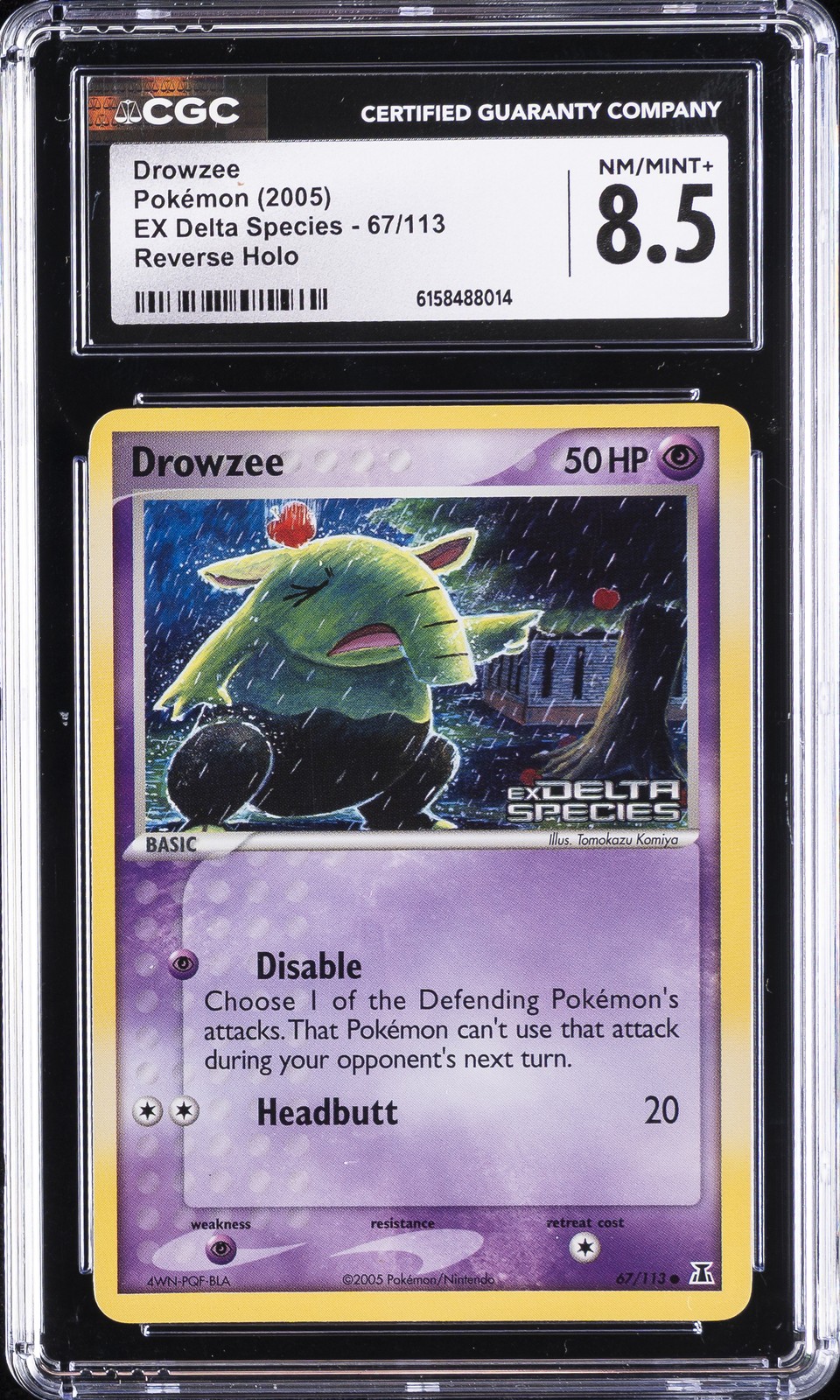 2005 POKEMON EX DELTA SPECIES REVERSE HOLO #67/113 DROWZEE CGC 8.5