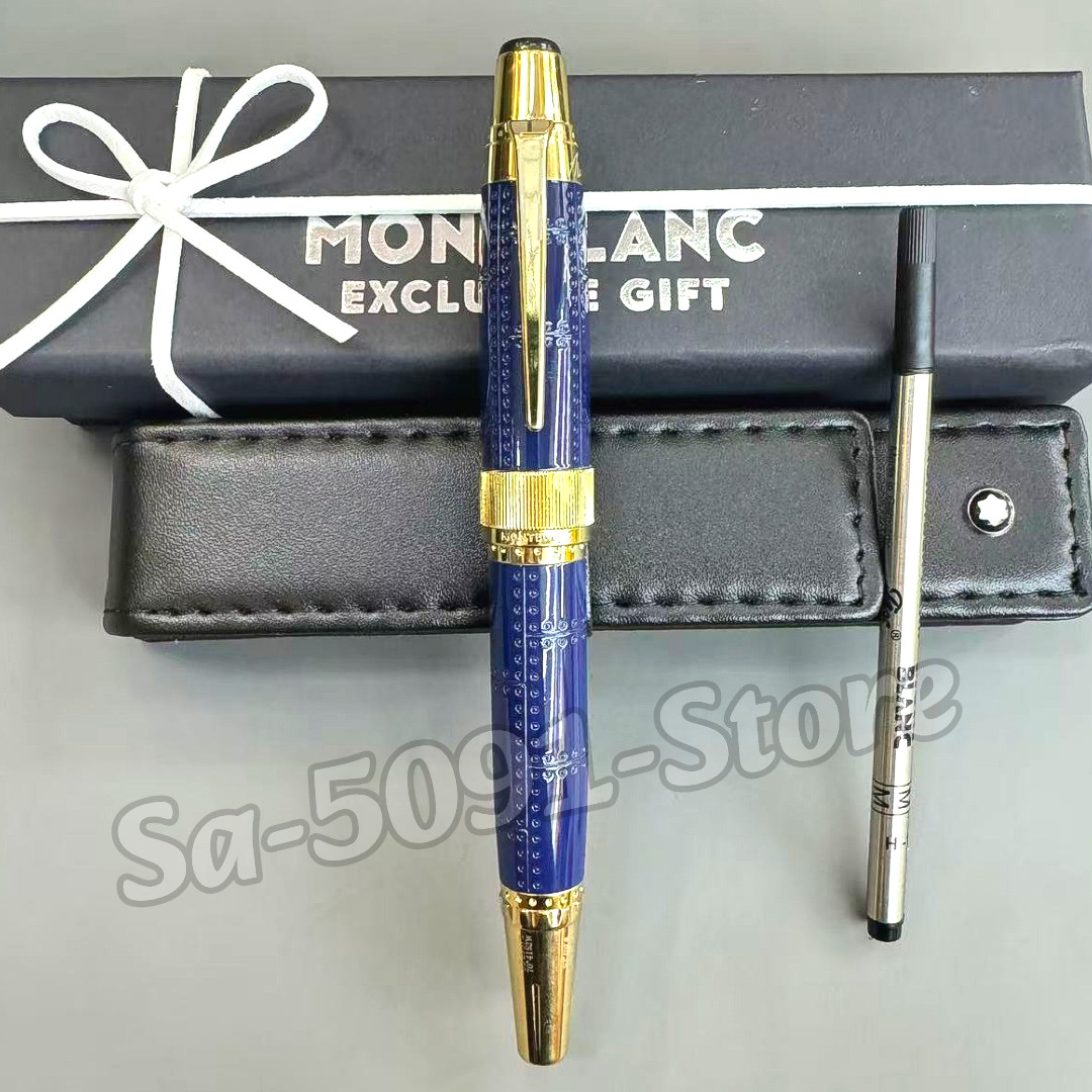 MONTBLANC Writers Edition Antoine de Saint-Exupéry Blue Rollerball Pen Gold Trim