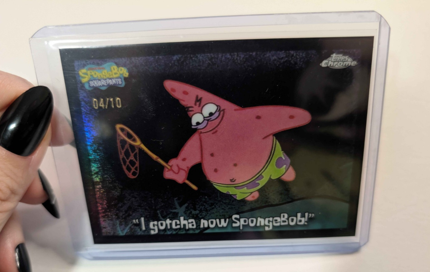 2025 Topps Chrome SpongeBob 25th #189 “I gotcha now SpongeBob” Black /10