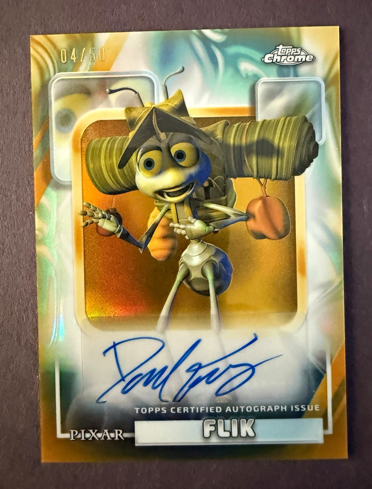 Topps 2026 Disney Chrome Pixar Flik Auto AA-DF Dave Foley 04/50 Certified