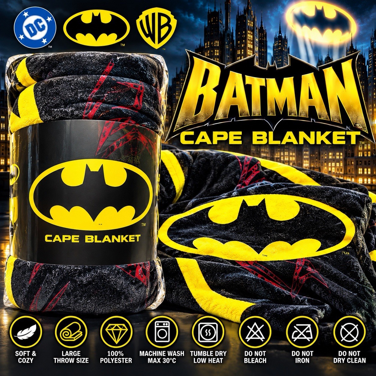 Batman Cape Blanket DC Comics Warner Bros Golden Link  AMC New Sealed 2026
