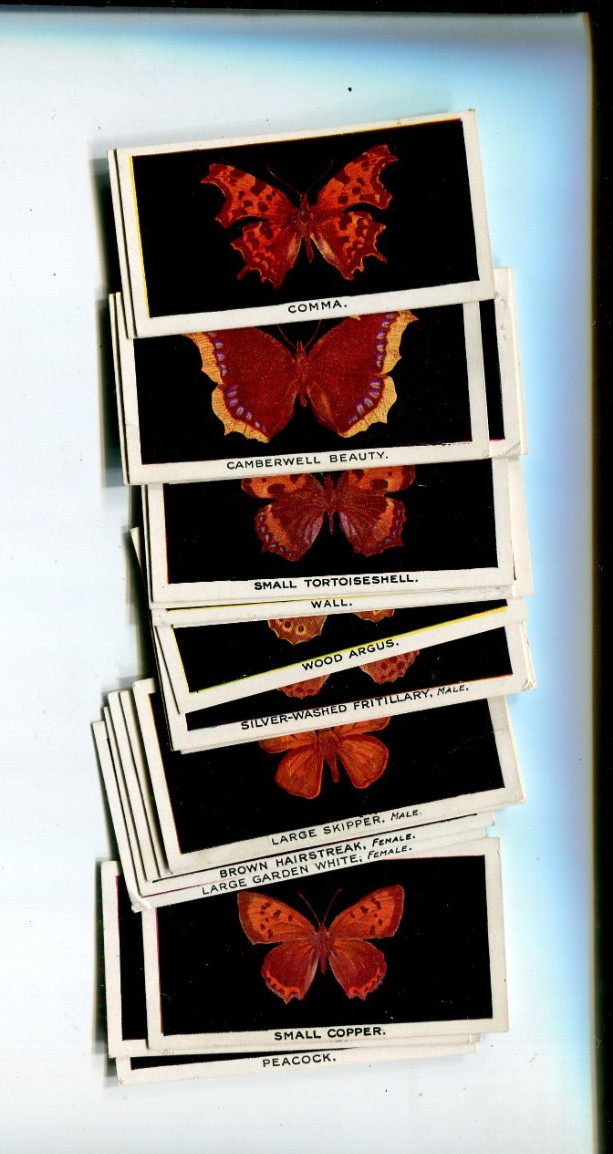 1927 GODFREY PHILLIPS LTD. BRITISH BUTTERFLIES 25 TOBACCO CARD SET