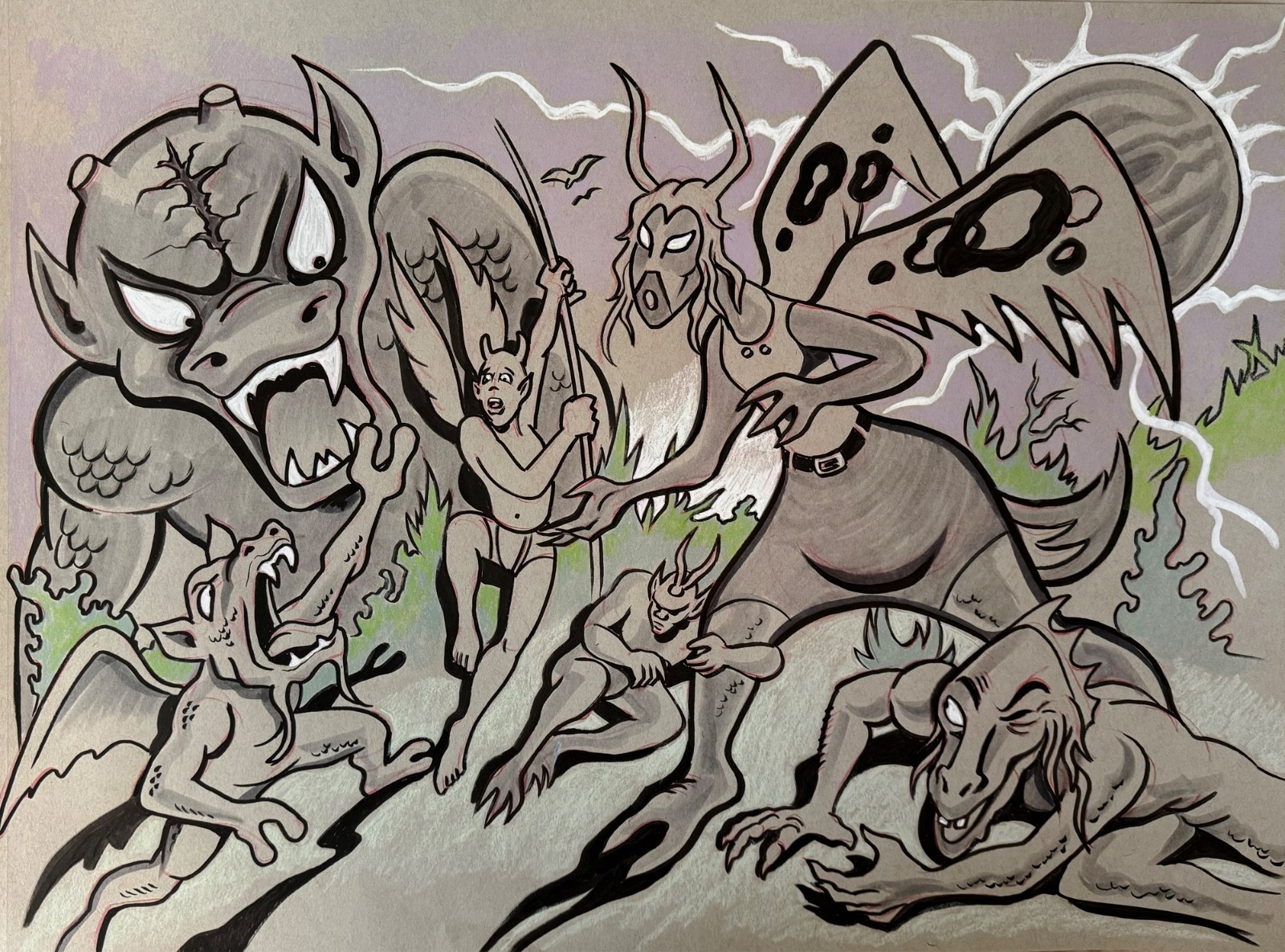 DEVILS & ANGELS.      MIKE BENNETT'S  ORIGINAL  ART   (2026) 2/1/26.  2