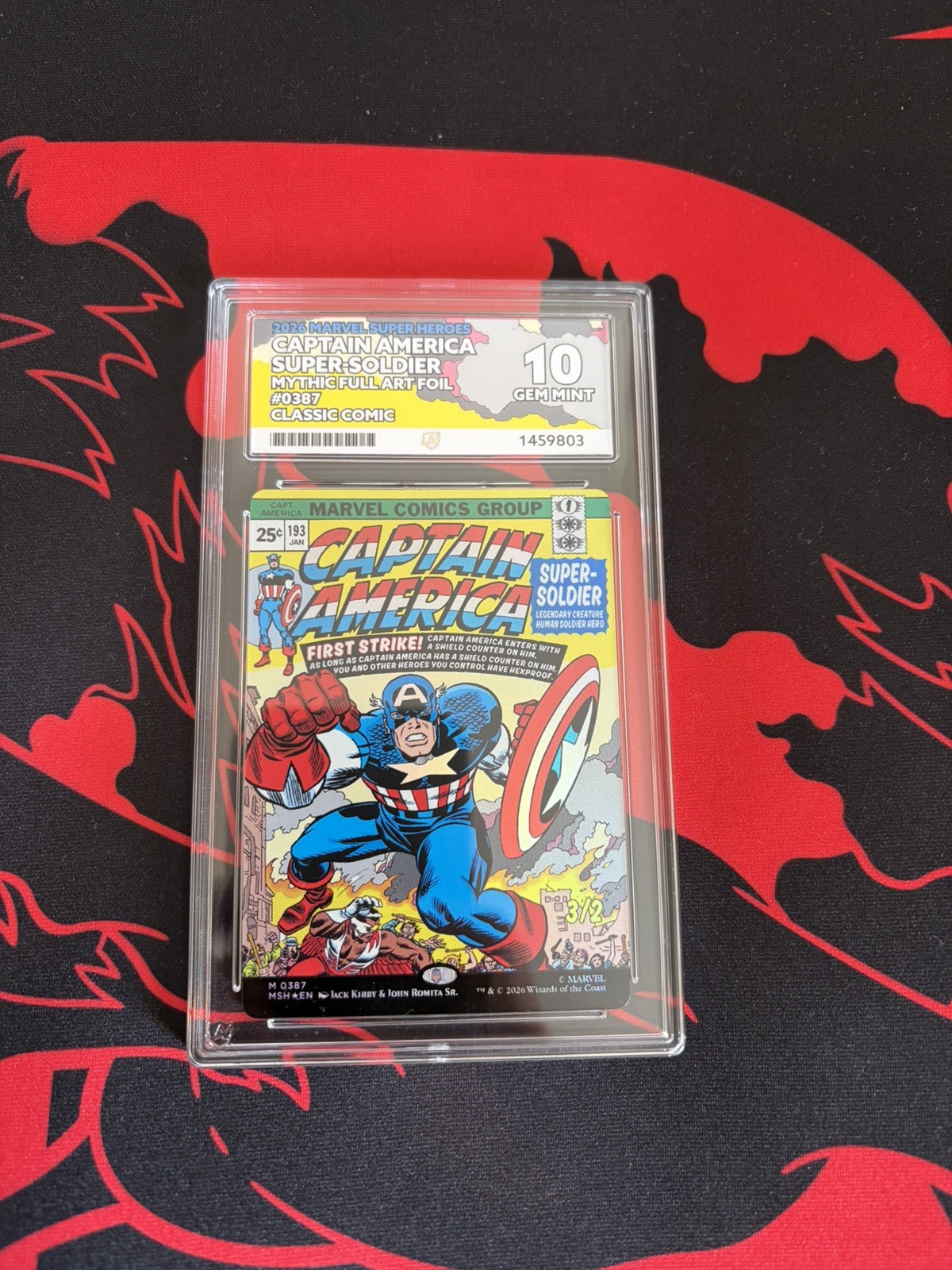 MTG Captain America Mythic Foil Full Art Comic Cover 0387 Graded Ace 10