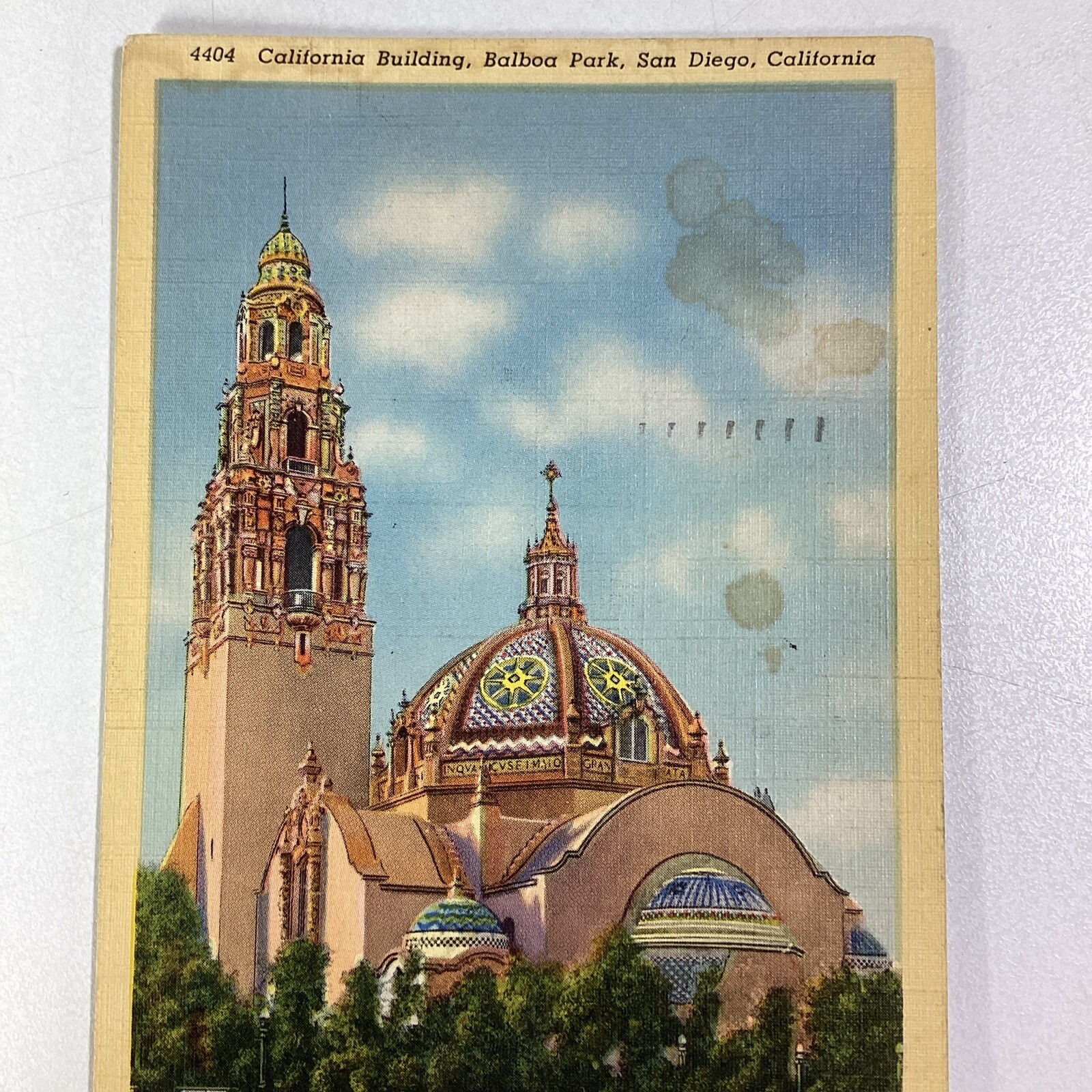 California Postcard 1944 San Diego Balboa Park California Building Dome