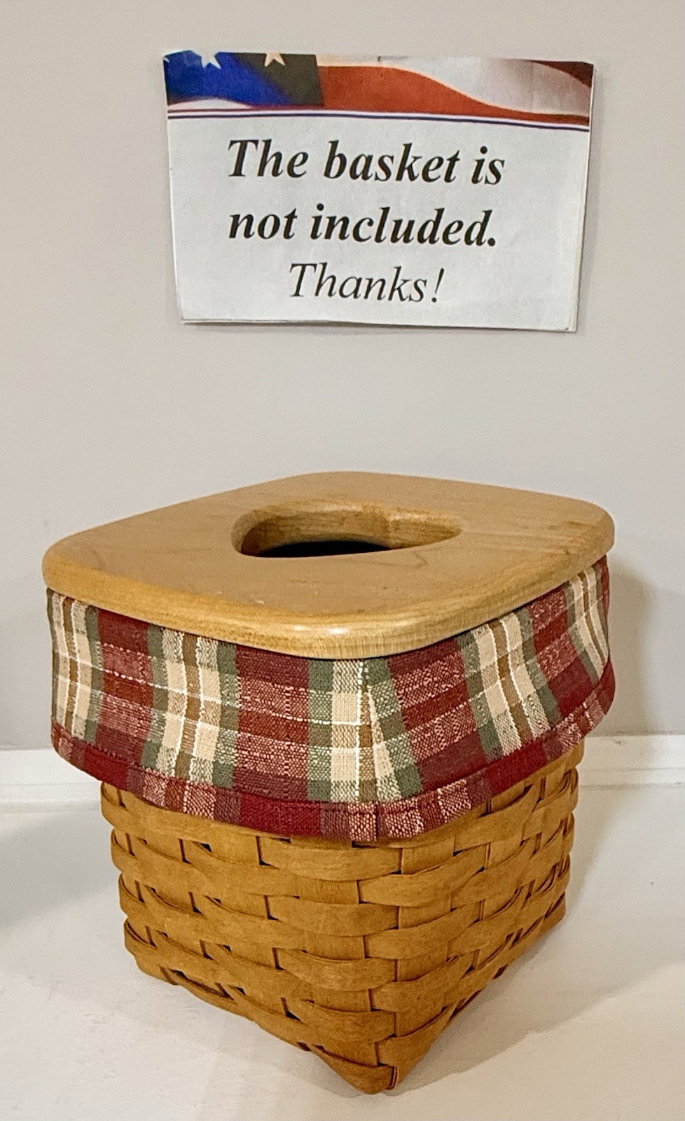 Crazy Good Tall Tissue Basket Liner from Longaberger Orchard Park Plaid fabric