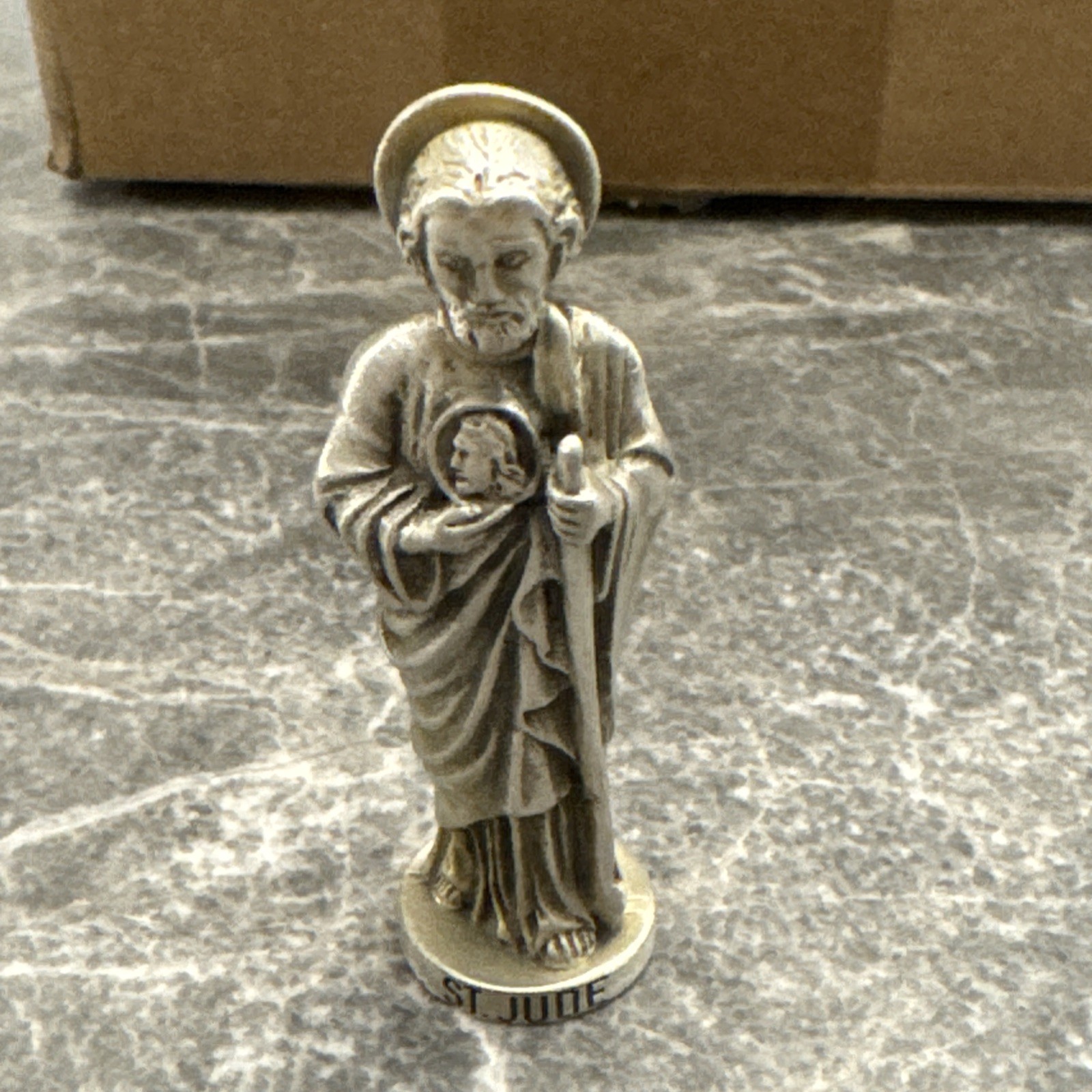 Vintage mini Pewter Figurine of St.Jude by Creed Co.