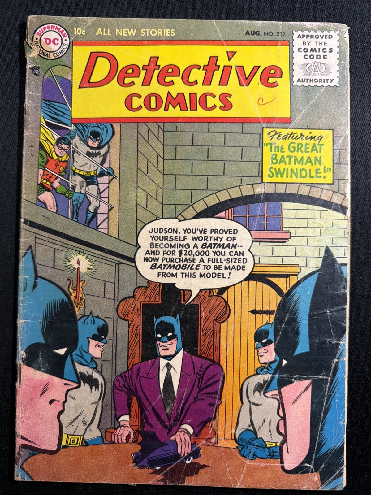 Detective Comics #222 1955 DC Comics Golden Age Batman Complete Tape Fair/Good