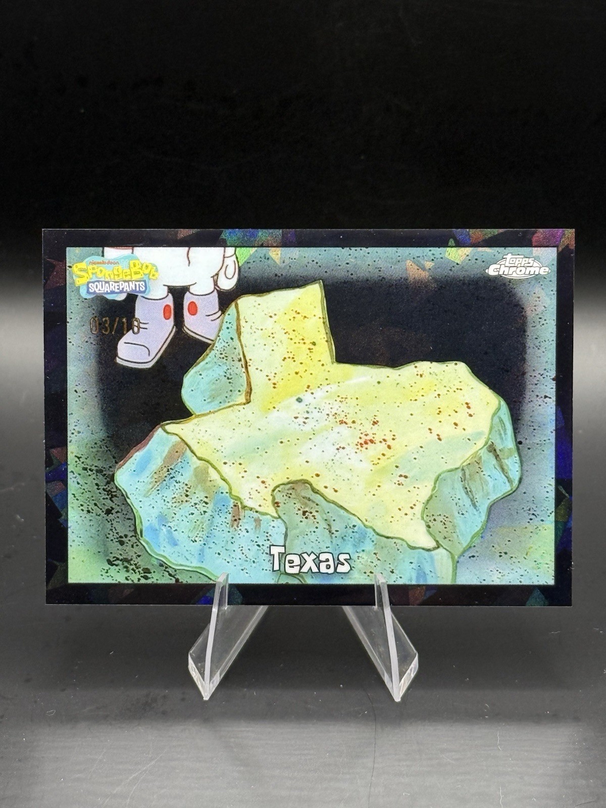 2025 Topps Chrome Spongebob Sapphire #124 Texas Black /10