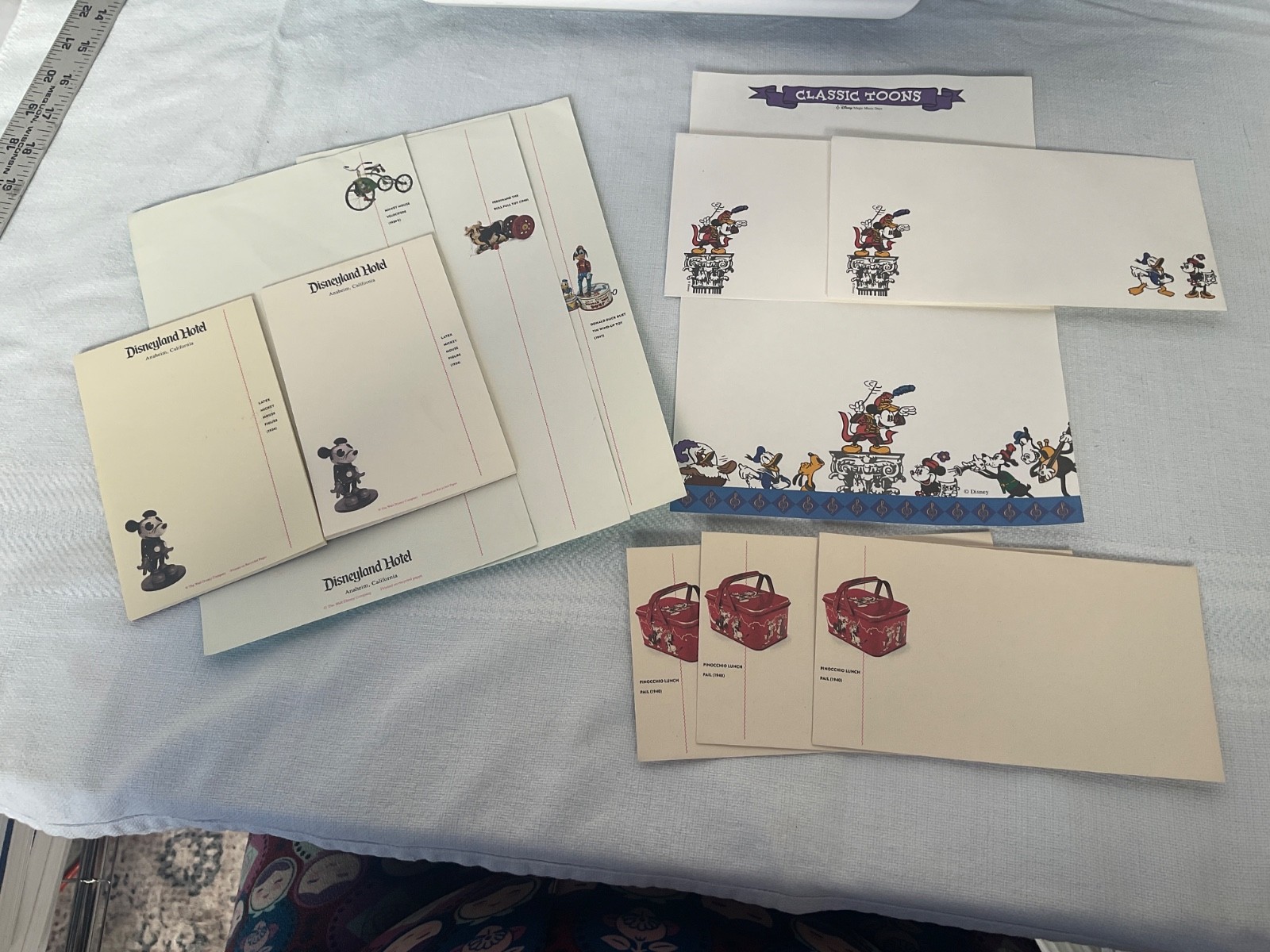 VTG 90s Lot Of 12 Disney Disneyland Hotel Stationery Envelopes and Note Pads