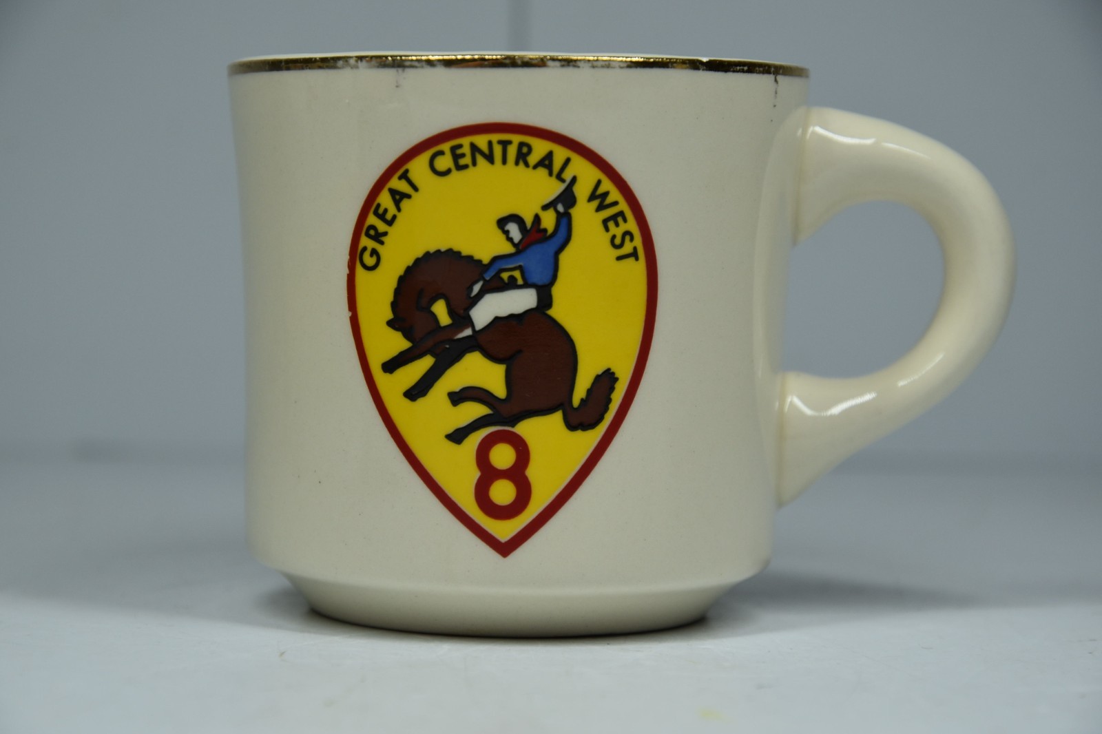 Vintage Boy Scouts of America Great Central West Cowboy Coffee Mug BSA Horse