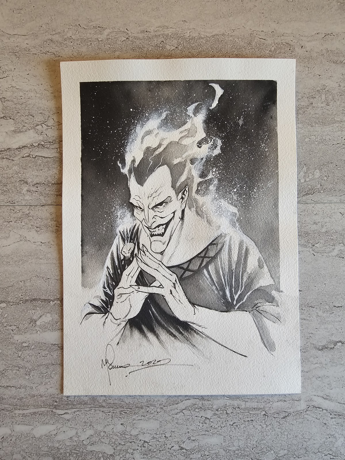 Disney's Hercules Hades Original Art Francesco Manna Signed Commission 