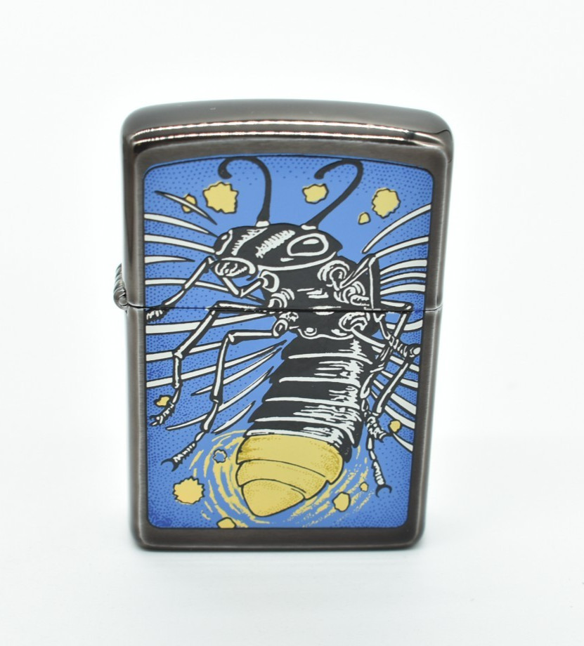 Zippo - BARRETT SMYTHE, LIGHTNING BUG, Sep 1993, Midnight Chrome, NEW, Backyard