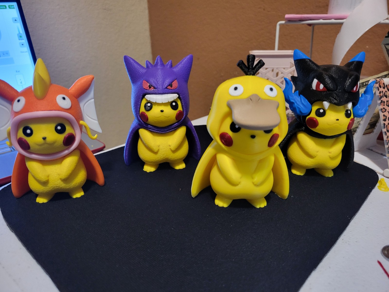 3D-Printed Charizard,psyduck,Magikarp gengar,Poncho Pikachu Figures (~7 Inches)