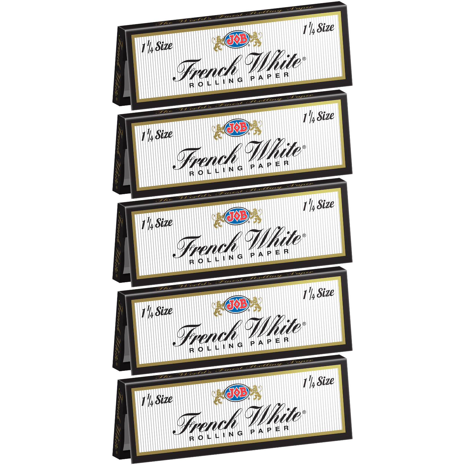 Job French White 1 1/4 Cigarette Papers 1.25 Rolling Paper 78mm (5 Booklets)