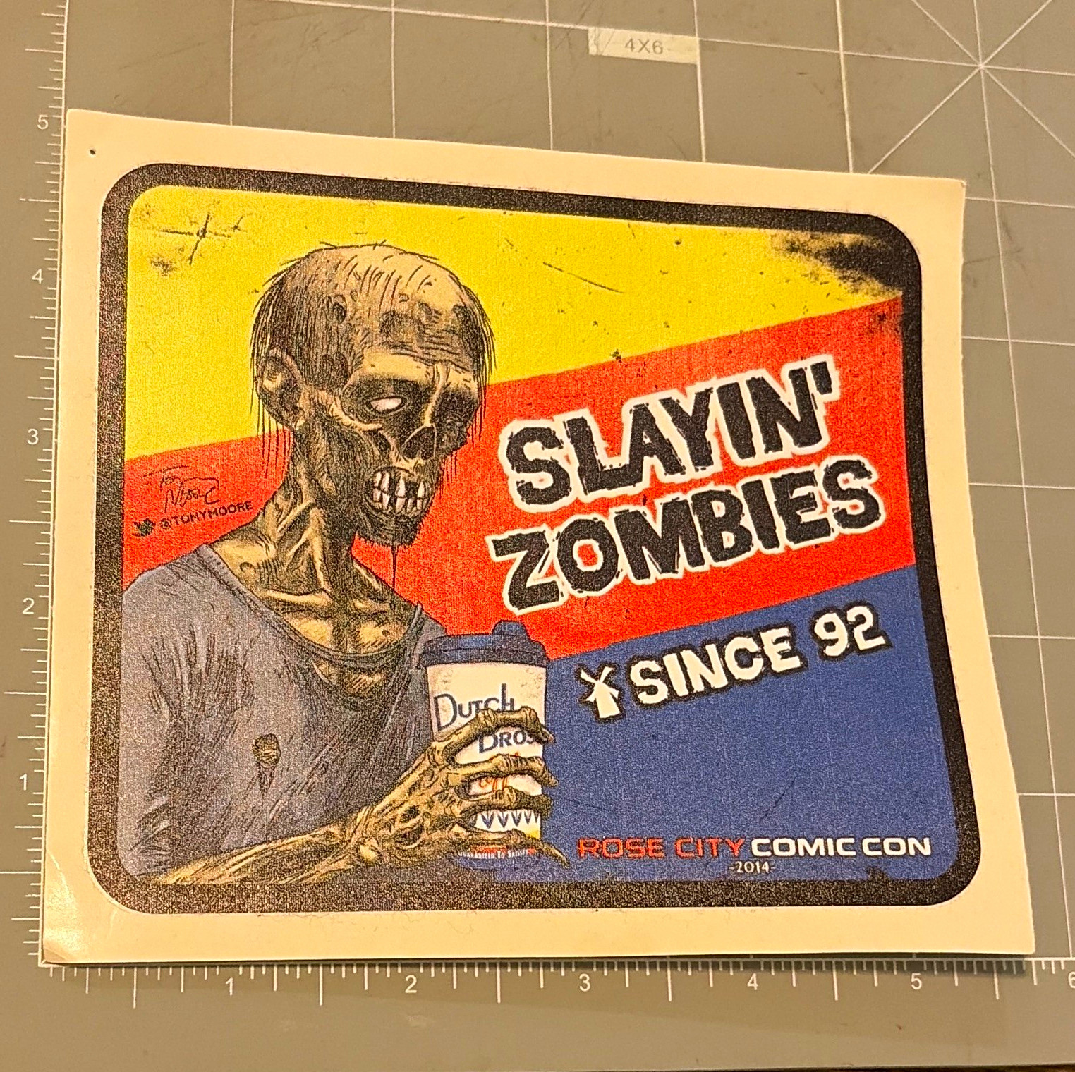 EXTREMELY RARE Dutch Bros \'Slayin\' Zombies\' Original Sticker Rose City Comic Con