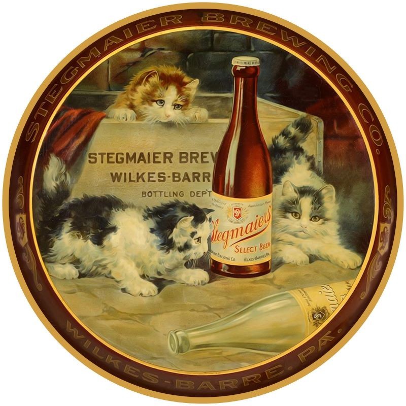 Stegmaier Beer Wilkes Barre PA Cat Theme NEW METAL SIGN: 12\