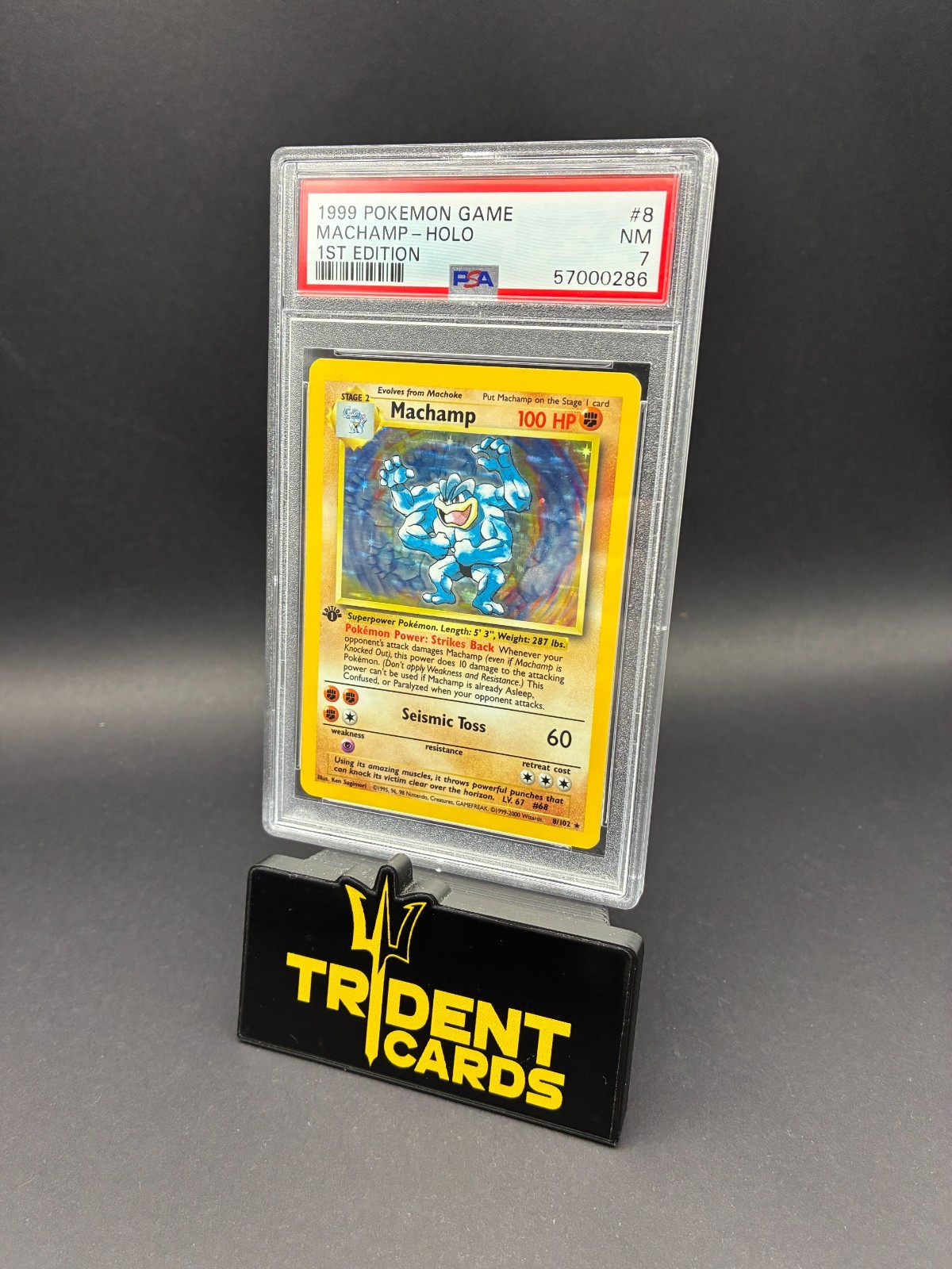 1999 POKEMON GAME #8 MACHAMP-HOLO 1ST EDITION