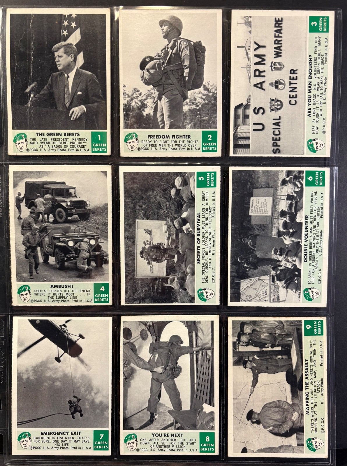 1966 Green Berets 1-66 MOST VG-EX Complete Set Philly Gum Co.  