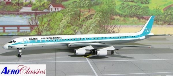Aeroclassics ACN4867T Trans international DC-8-63 N4867T Diecast 1/400 Jet Model