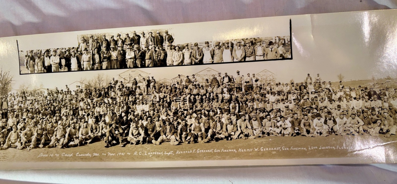 VTG 1941 Panoramic Group Photo Camp Blanding FL Military Personnel Or Trainees
