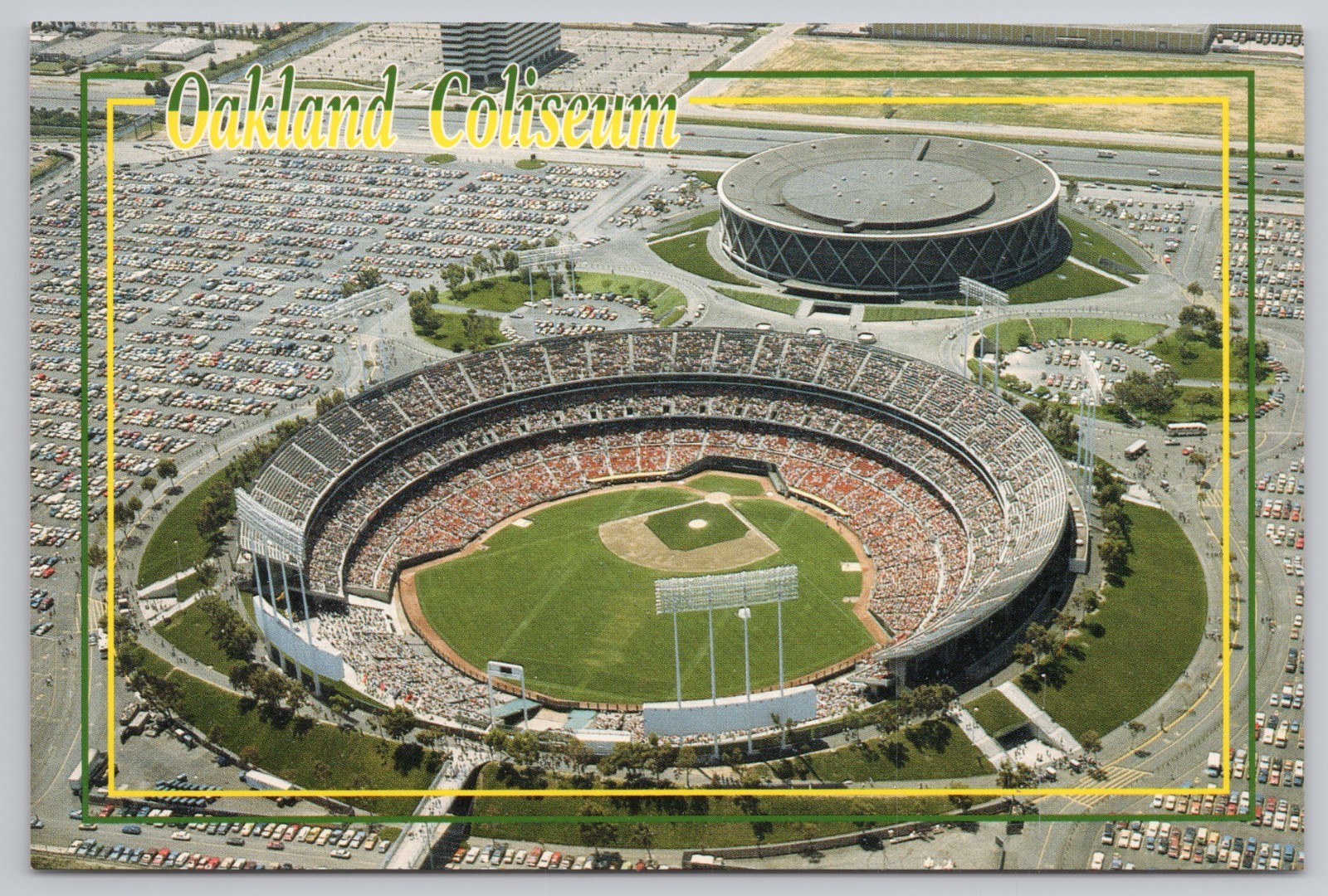 Postcard Oakland, California, Oakland Coliseum Home of Oakland A's 6x4