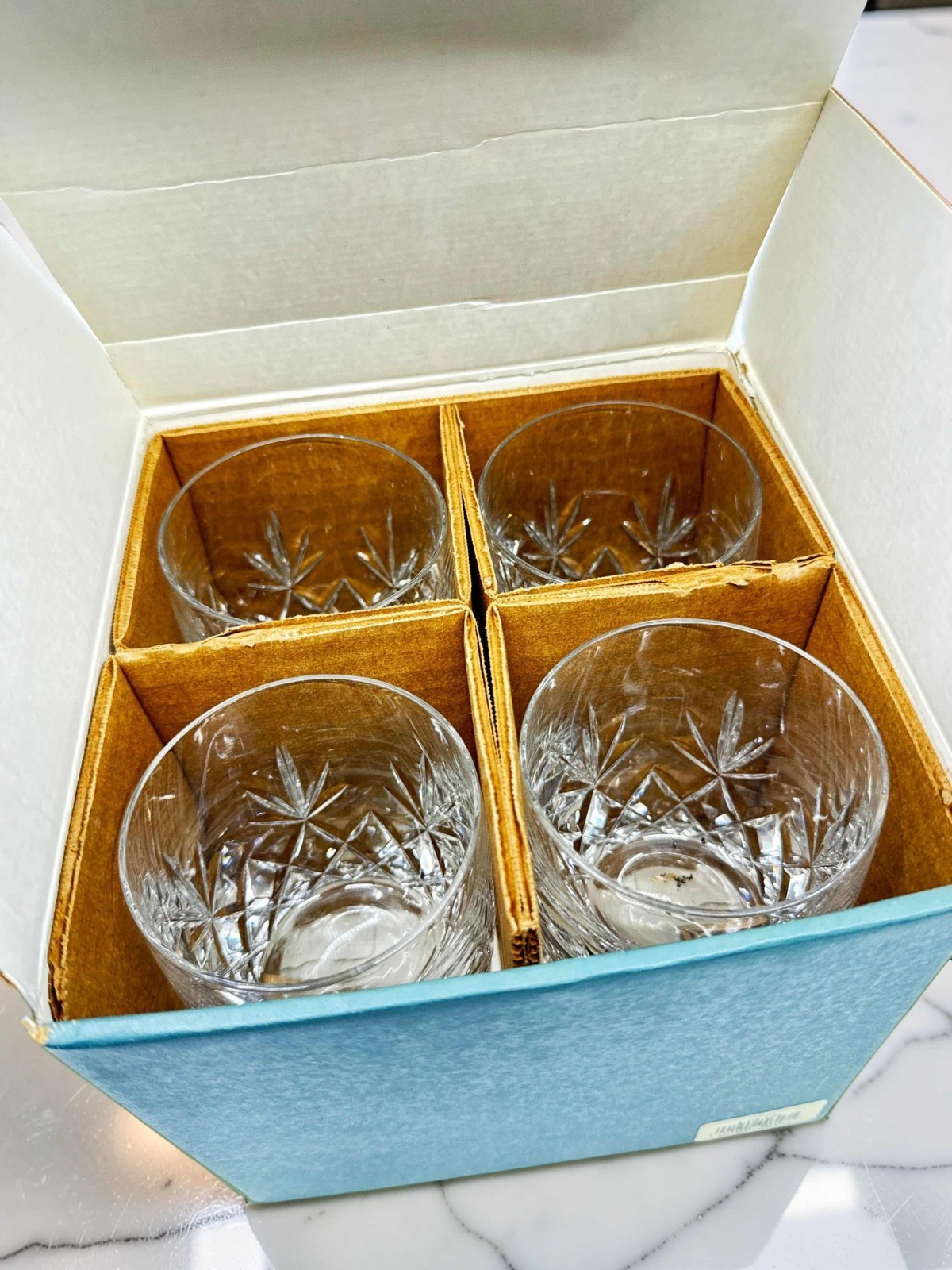 Lenox Charleston Crystal Double Old Fashioned Glasses Pair NIB Rocks Tumblers 4\