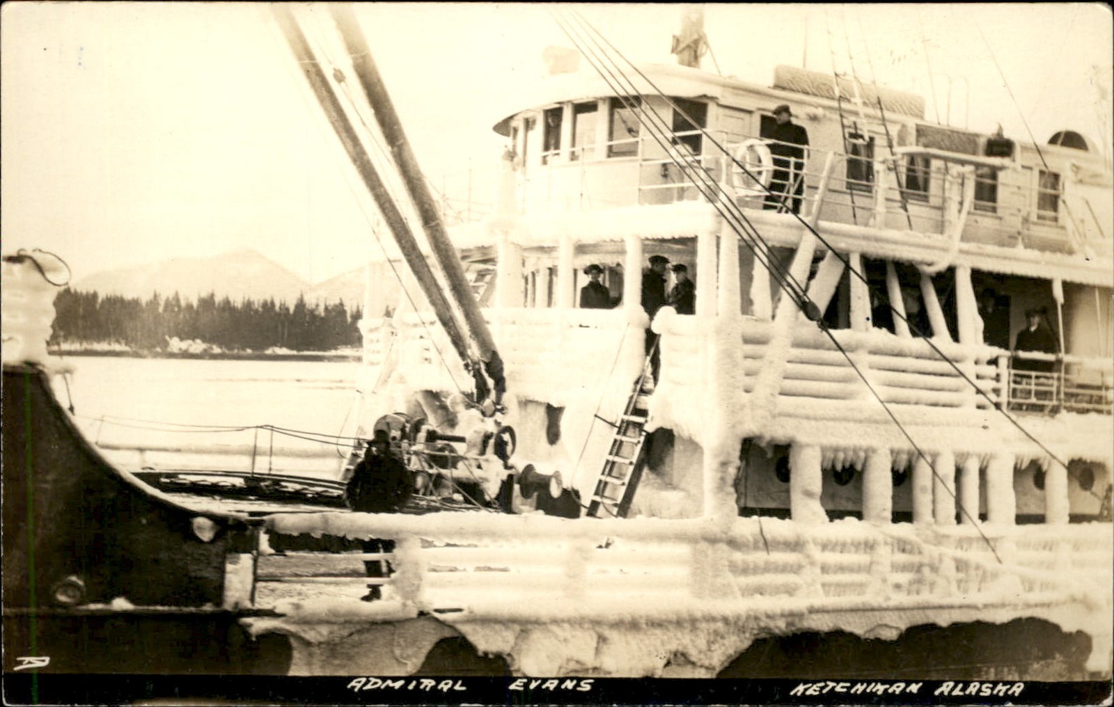 Ketchikan AK Steamboat Admiral Evans ICED c1910 Real Photo Postcard bhn