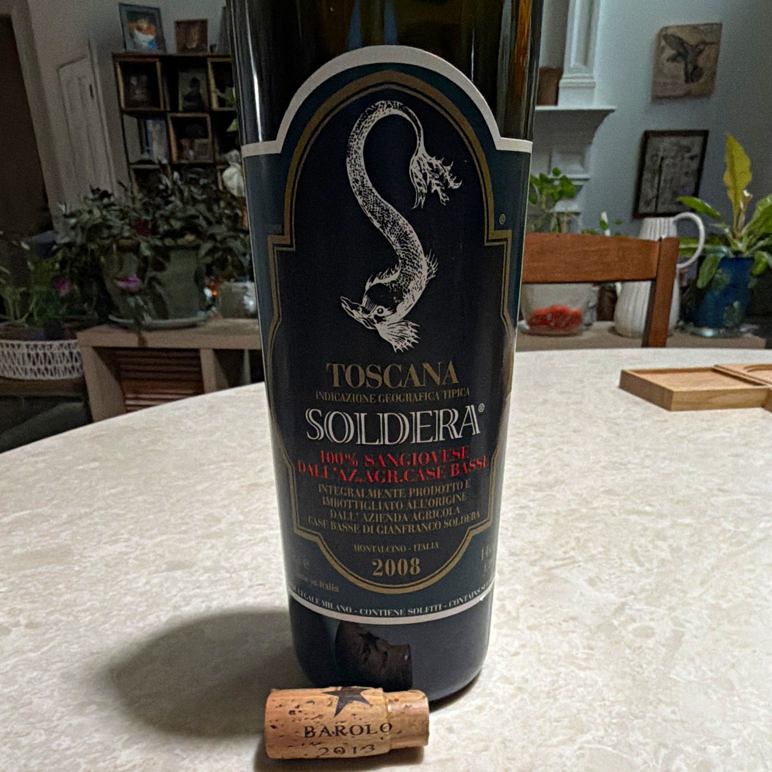 2008 Soldera Case Basse Toscana IGT EMPTY Wine Bottle Italy Collectible