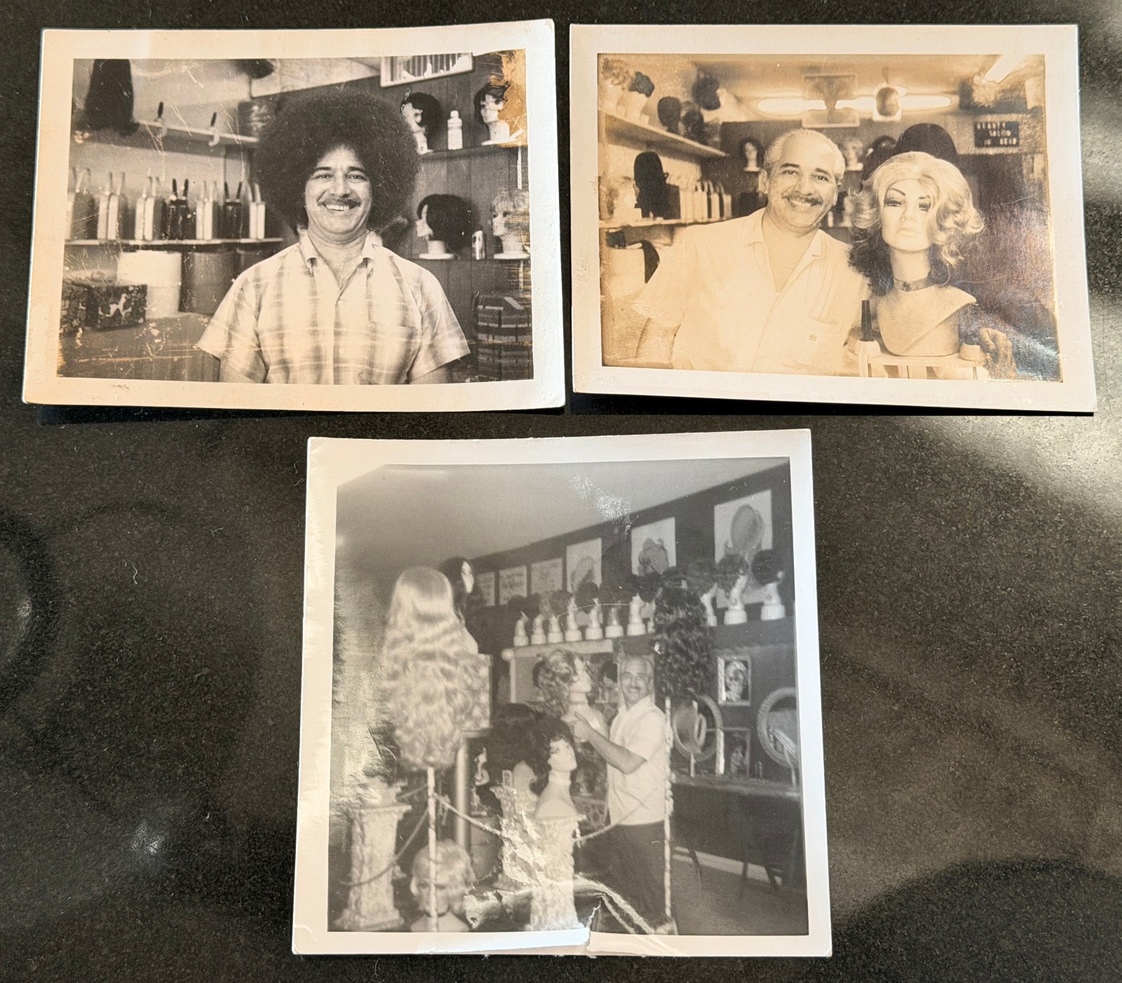 1970s Wig Shop Owner Hair Wigs Model Store Interior Gay 1970s Vintage Photo
