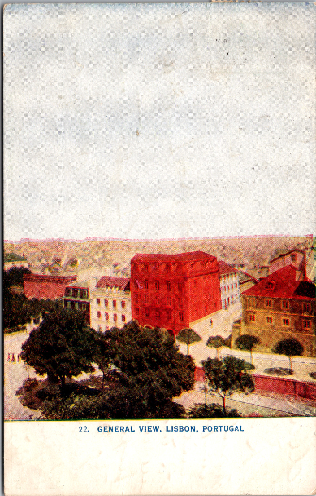 Postcard General View Lisbon Portugal Buildings City