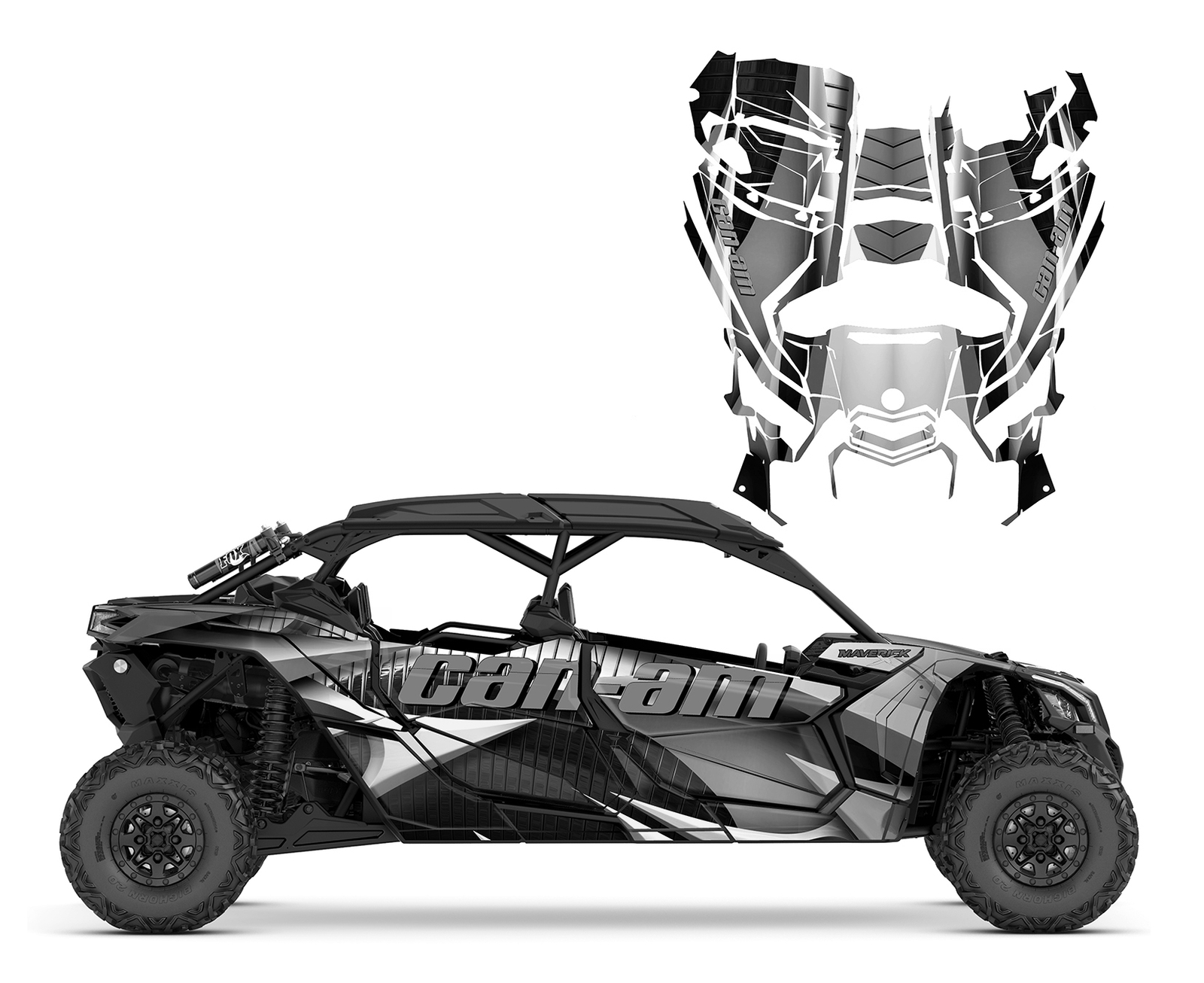Can am Maverick X3 Max 4 seater custom graphics wrap kit 1900 Blue