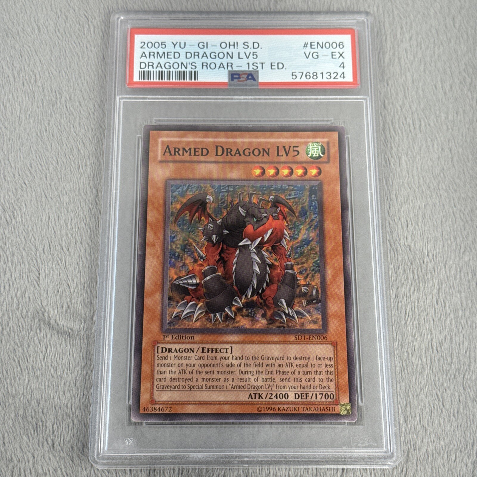 2005 Yu-Gi-Oh S.D. Dragon\'s Roar 1st Ed #EN006 Armed Dragon PSA 4