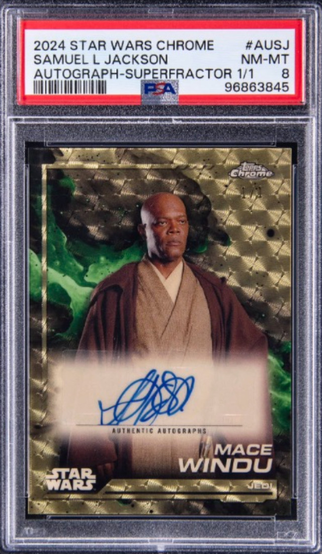 2024 Topps Star Wars Chrome Auto Superfractor 1/1 #AU-SJ Samuel L. Jackson Windu